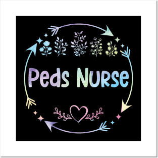 Peds Nurse cute floral watercolor Posters and Art